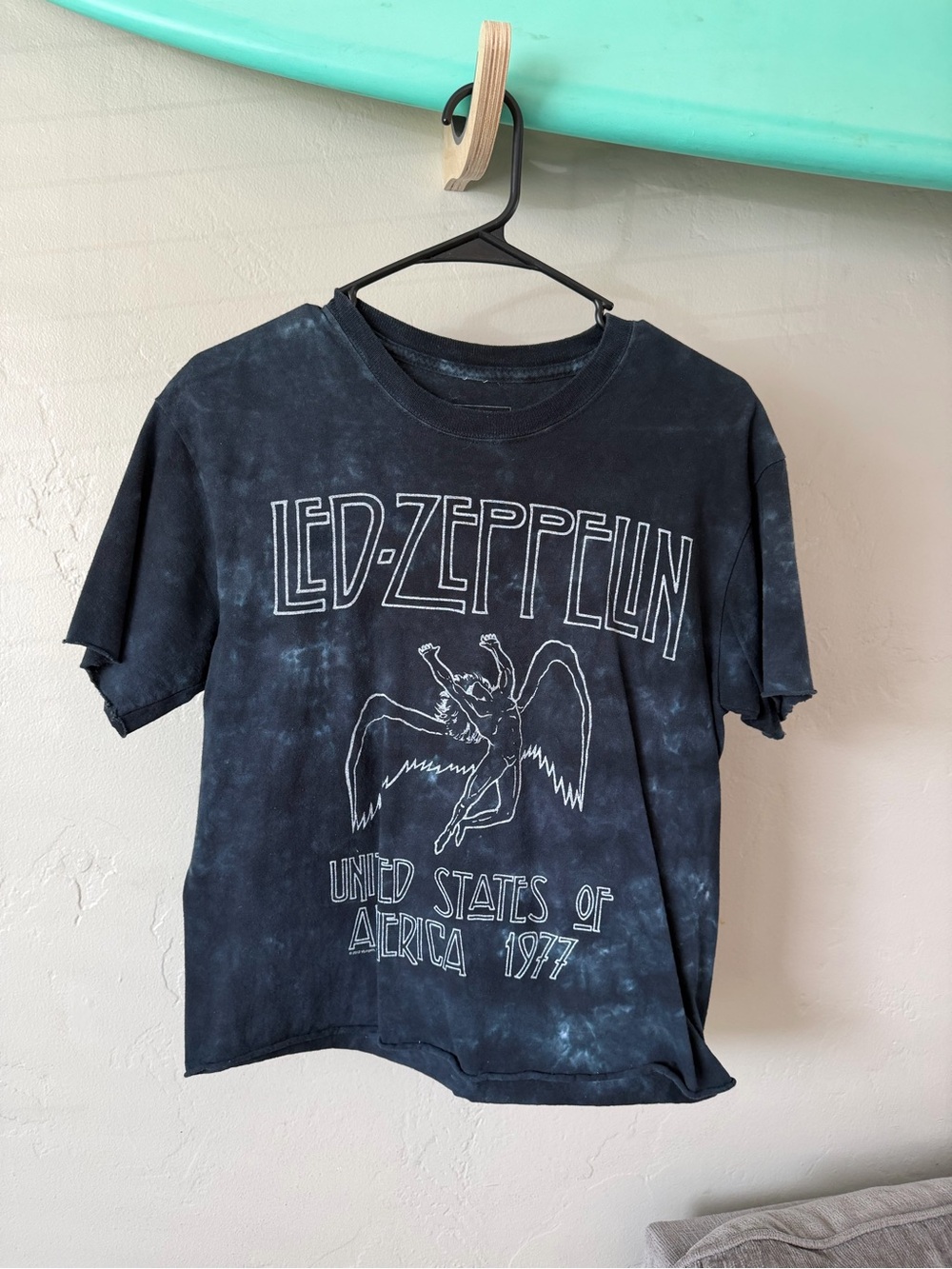 Led Zeppelin Black Tie-Dye Short Sleeve Tee